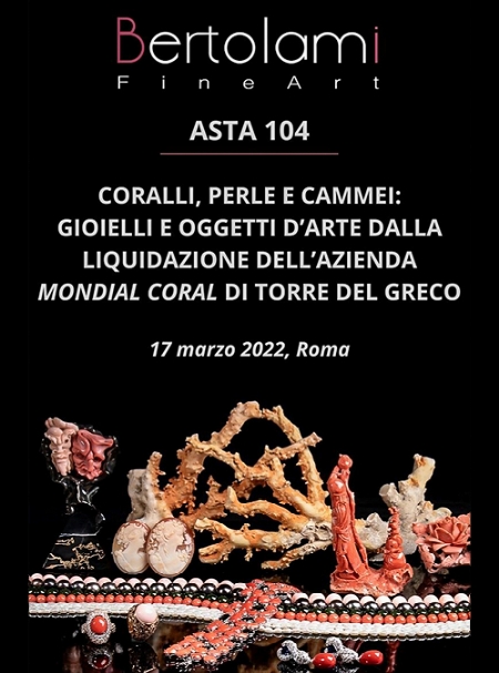 CORALLI, PERLE E CAMMEI: GIOIELLI E OGGETTI D’ARTE DALLA LIQUIDAZIONE DELL’AZIENDA MONDIAL CORAL DI TORRE DEL GRECO